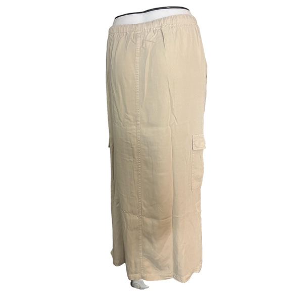 kacki tensil maxi skirt brown by nostalgia - Picture 5 of 14